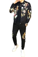 2020 nowa kurtka + spodnie dres męski Moda Hombre Moda drukowanie męska zestaw wiosna męska strój sportowy 2 sztuka zestawy Plus rozmiar 5XL 5